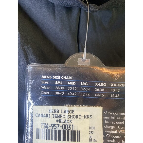 New Canari Athletic Tempo Cycle Bike Cycling Shorts Men's Black Flat  L - Picture 4 of 7